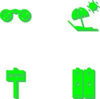 Binoculars and beach Icon vector