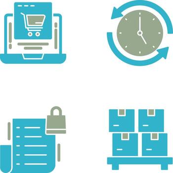 Add to Cart and Run time Icon vector
