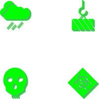 rain and heavy machinery Icon vector