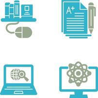Digital Library and Essay Icon vector