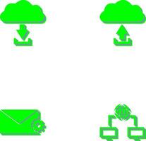 download from cloud upload to cloud Icon vector