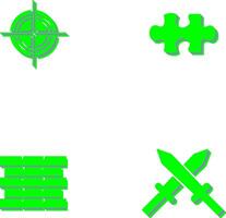 Target and Puzzle Piece Icon vector