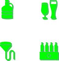 moon shine and beer glasses Icon vector