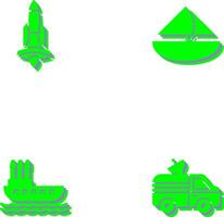 Rocket and Small Yacht Icon vector