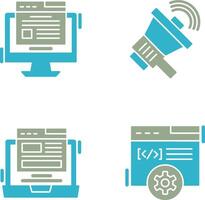 Blog y megáfono icono vector