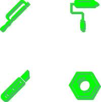 Hacksaw and Paint Roller Icon vector