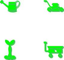 Watering tool and Lawn Mower Icon vector