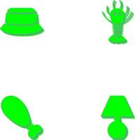 Men Hat and Lobster Icon vector