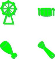 Ferris Wheel and Drum Icon vector