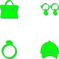 bolso y pendientes icono vector