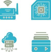 Wifi Router and Chip Icon vector