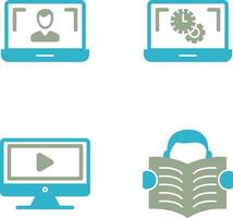Flex Time and Online Lesson Icon vector
