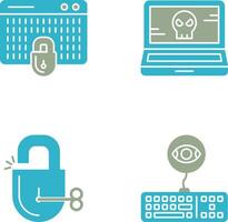 Hacking and Laptop Icon vector