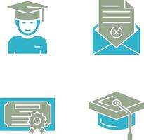 Graduate Student and Rejection Of A Letter Icon vector