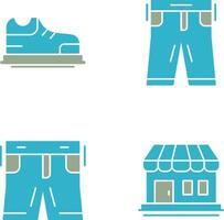 Zapatos y pantalones icono vector