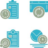 Time Management and Refresh Icon vector