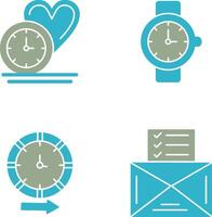 Love and Wrist Watch Icon vector