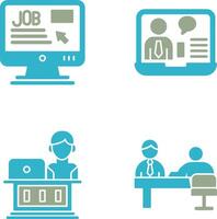 Online Job and Online Job Interview Icon vector