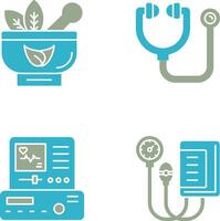 Ayurvedic and Stethoscope Icon vector