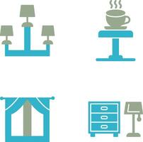 Lamp and Coffee Table Icon vector