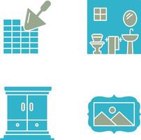 Brickwall and Bathroom Icon vector