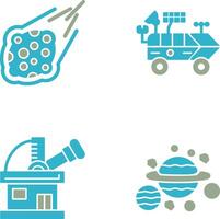 meteroite and moon rover Icon vector