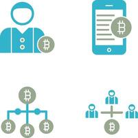 User and Bitcoin Mobile Icon vector