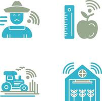 Farmer and Measure and Measure Icon vector