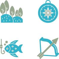 Forest and Compass Icon vector