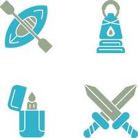 Kayak and Lamp Icon vector