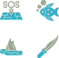 Sos and Fish Icon vector