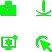 email documents and draw curve Icon vector