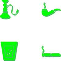 hookah and lit smoking pipe Icon vector