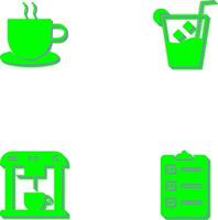 hot coffee and whiskey sour Icon vector