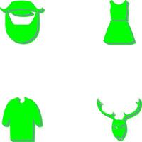 Beard and Moustache and Dress Icon vector