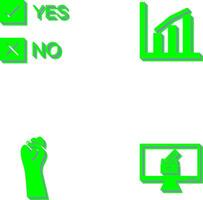 Yes No Option and Statistics Icon vector