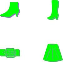 Boots with Heels and Long Boats Icon vector