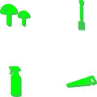 Mushrooms and Gardening Fork Icon vector