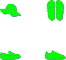 Hat and Slippers Icon vector