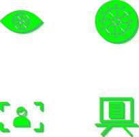 eye and optical diaphram Icon vector