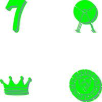 number sevens and lottery machine Icon vector