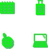 marked calendar and luggage Icon vector