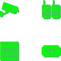 CCTV Camera and Walkie Talkie Icon vector