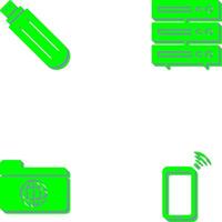 usb drive and server Icon vector