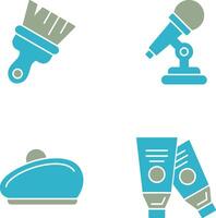 Paint Brush and Microphone Icon vector