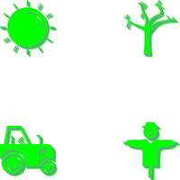 Sun and Tree Icon vector