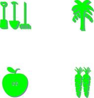 Gardening Tools and Palm tree Icon vector