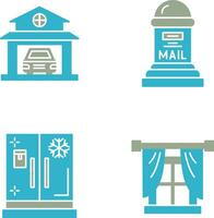 Garage and Mail Box Icon vector