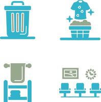 Trash Can and Laundary Icon vector