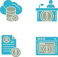 cloud data and information desk Icon vector